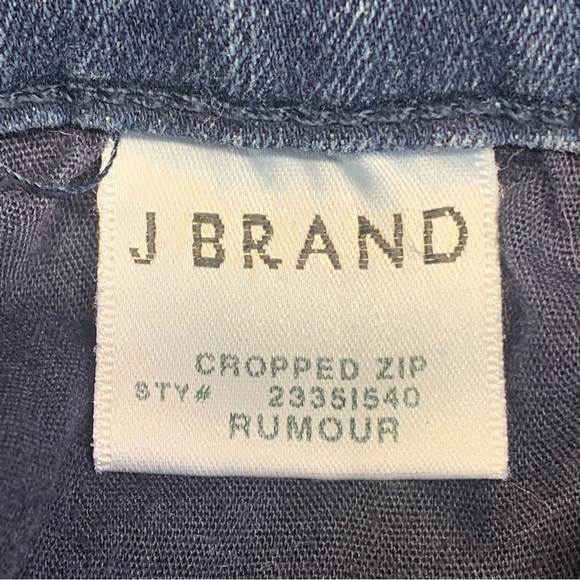 J Brand Cropped Zip Rumour Wash Mid Rise Skinny Jeans - Size 27 - Picture 14 of 15